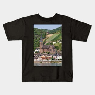 Old town, church, Lorchhausen, Rhineland-Palatinate, Germany, Rhine, Middle Rhine Kids T-Shirt